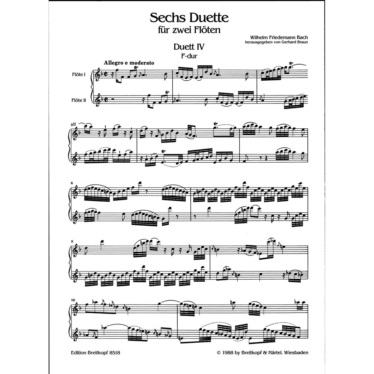 Bach W.Fr., Sechs Duette Heft 2 View 2