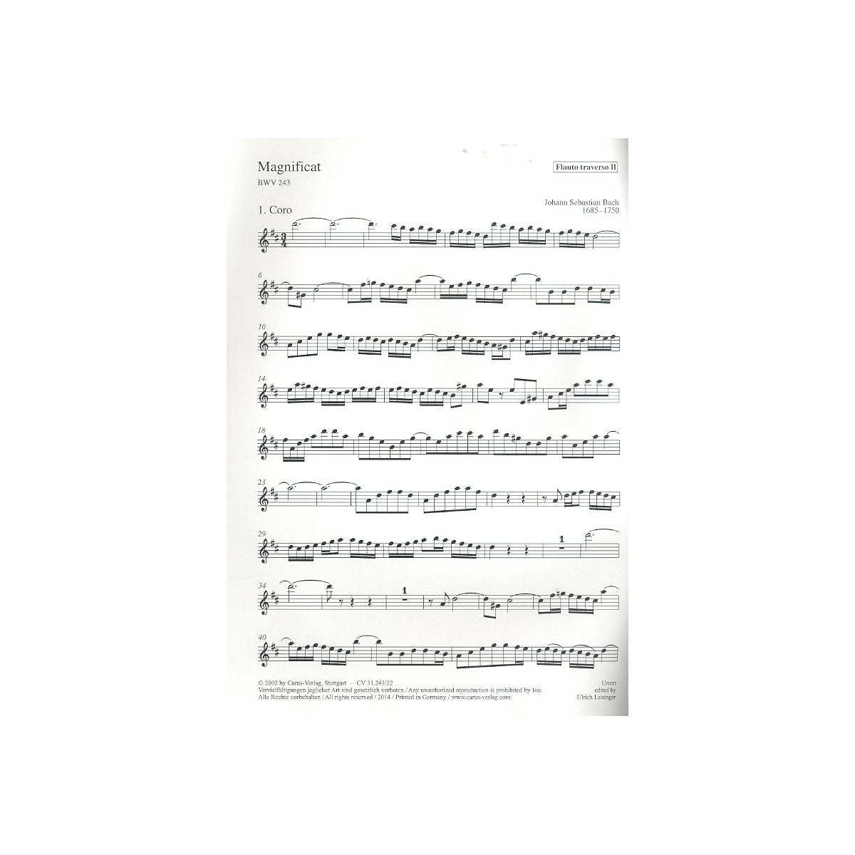 Bach, Magnificat D-Dur BWV24 Flöte 2 View 1