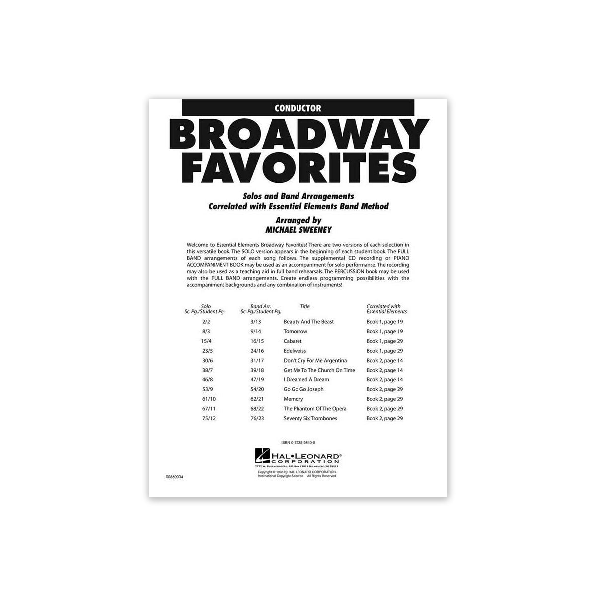 Broadway Favorites for concert band Partitur View 1