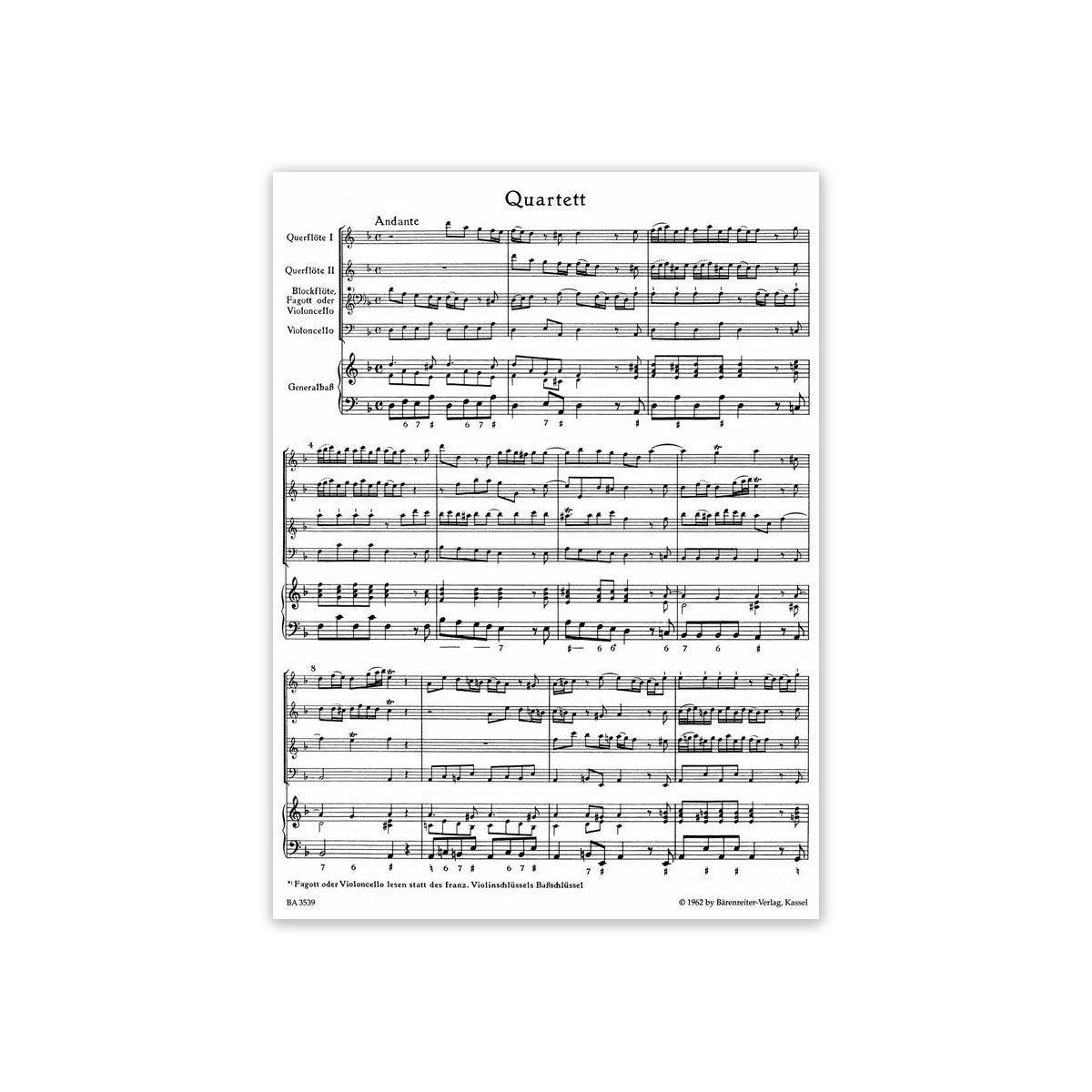 Telemann, Quartett d-Moll View 1