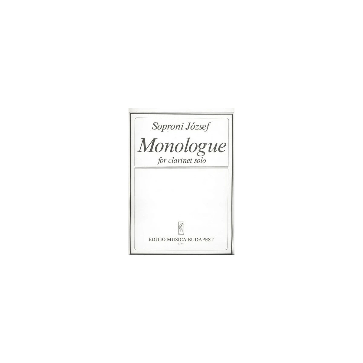 Soproni, Jozsef Monolog für Klarinette View 1