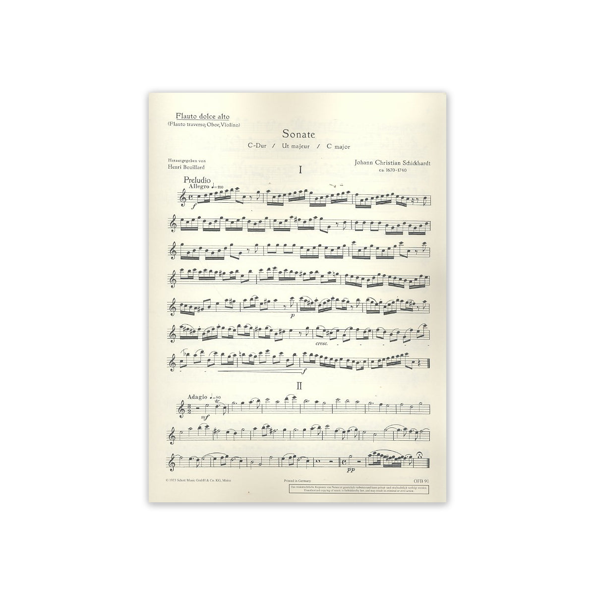 Schickhardt, Sonate C-Dur View 1
