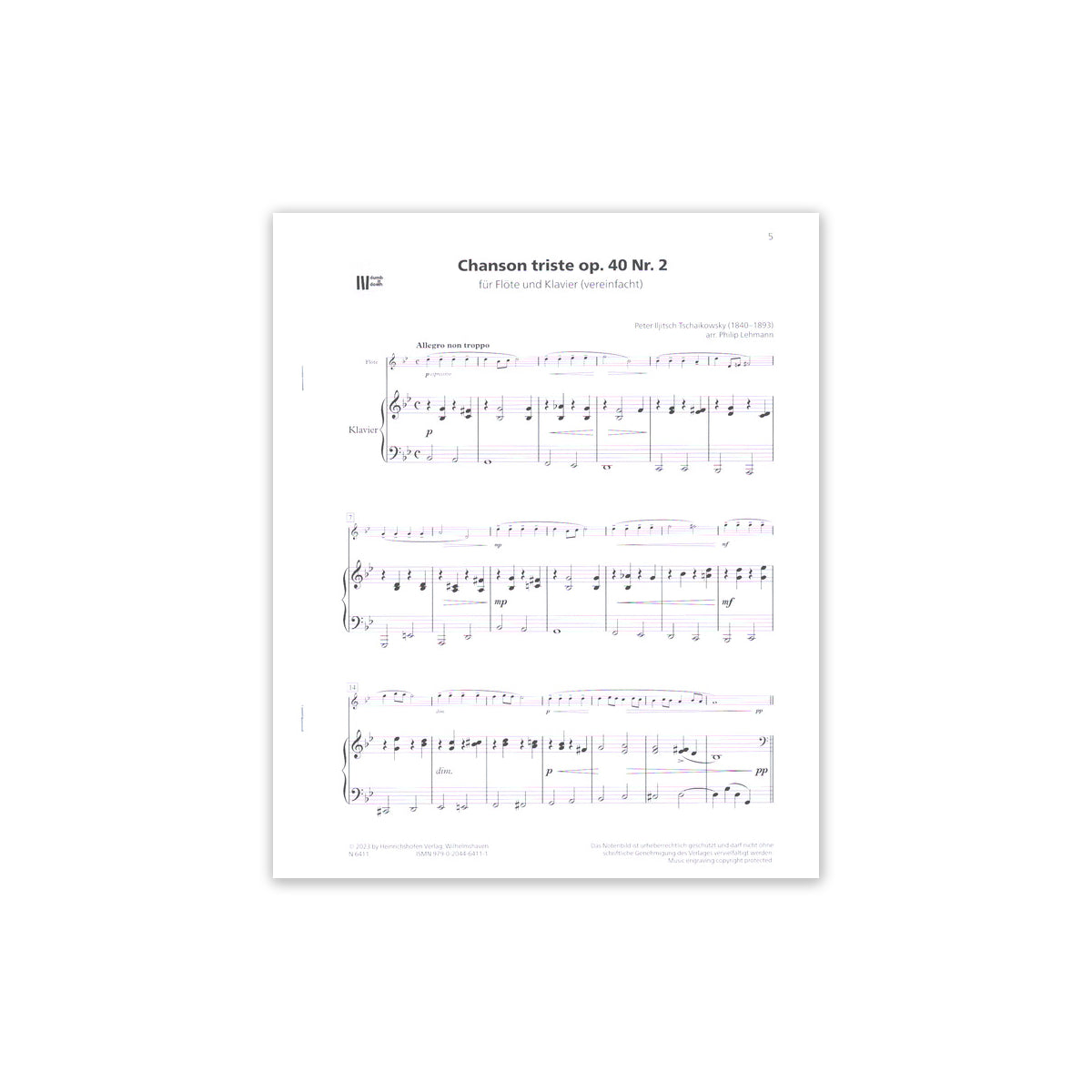 Tschaikowski, Chancon triste op.40 Nr.2