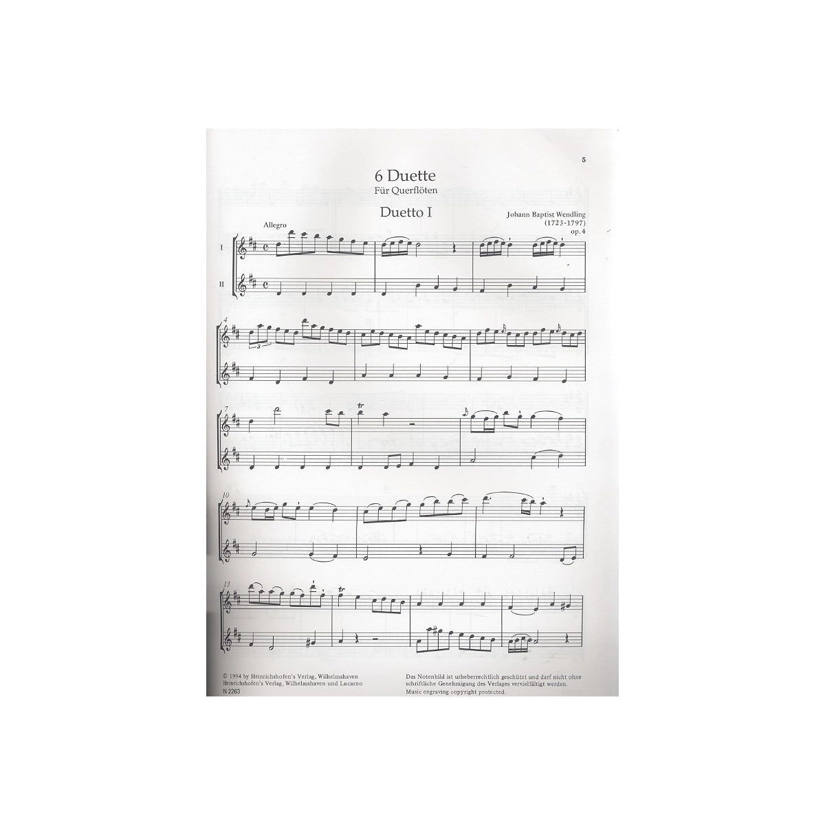 Wendling, 6 Duette op.4