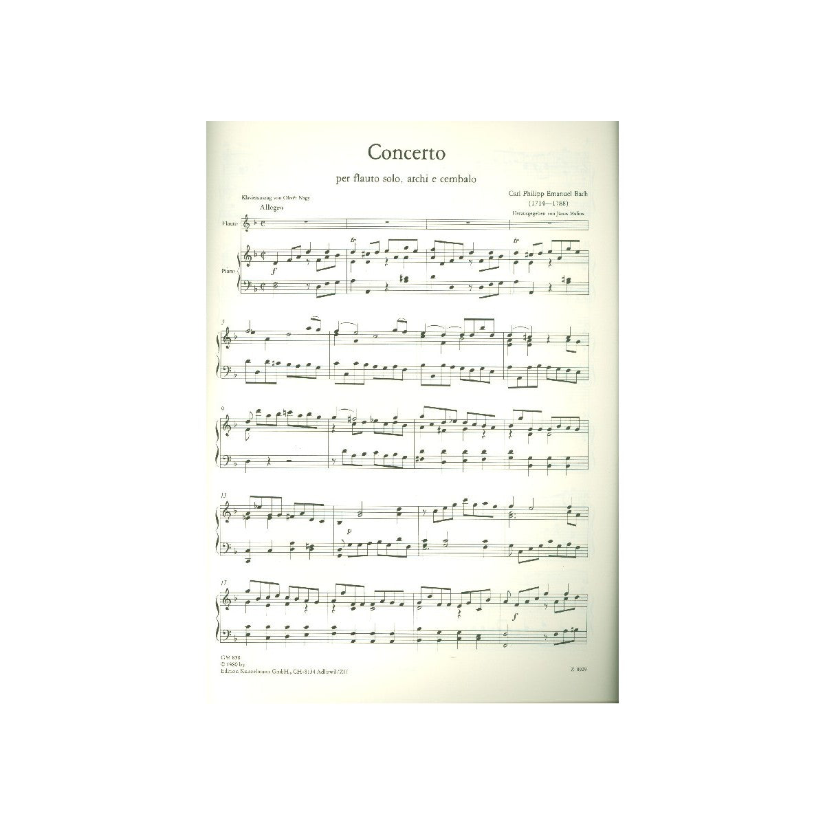 Bach C.Ph.E., Konzert d-Moll View 1