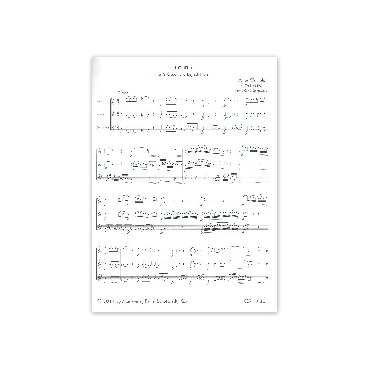 Wranitzky, Anton Trio C-Dur für 2 Oboen und