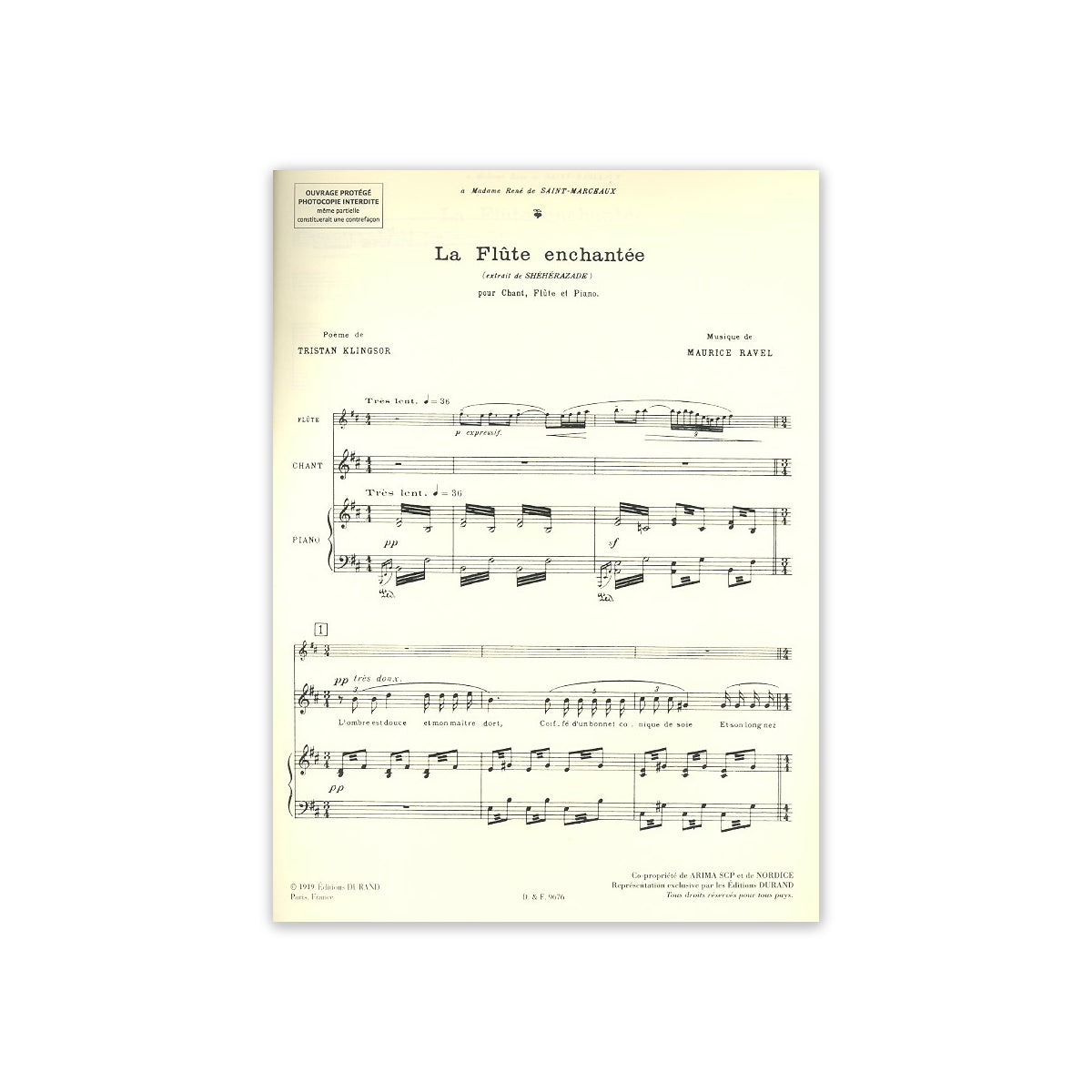 Ravel, Maurice La flûte enchantée pour sopran View 1