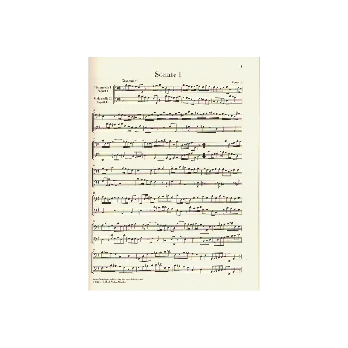 Boismortier, Joseph Bodin de Sechs Sonaten op View 1