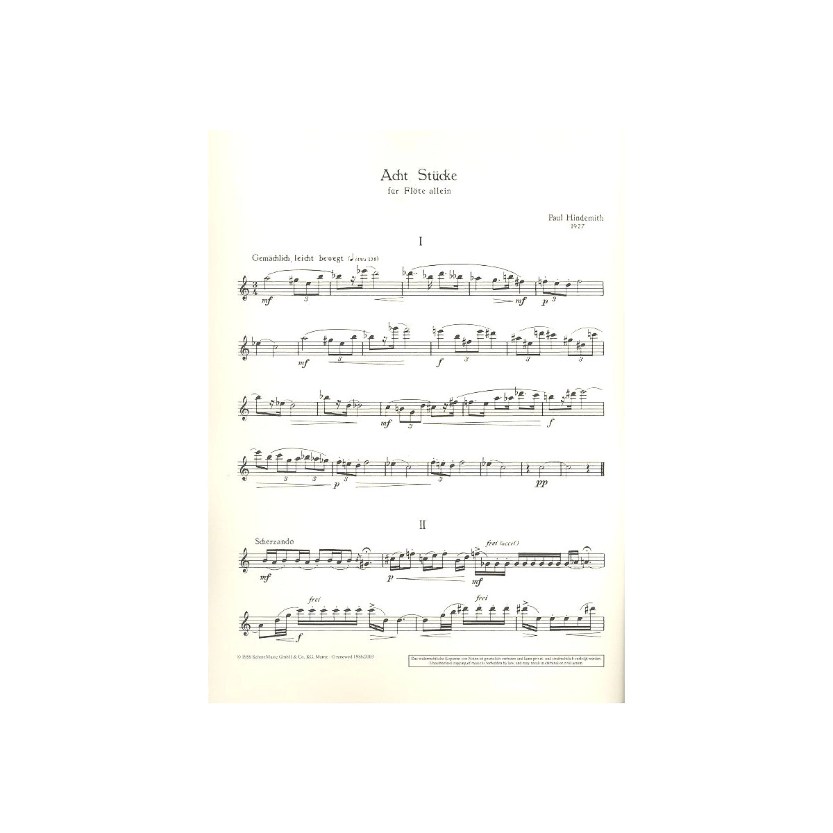 Hindemith, 8 Stücke