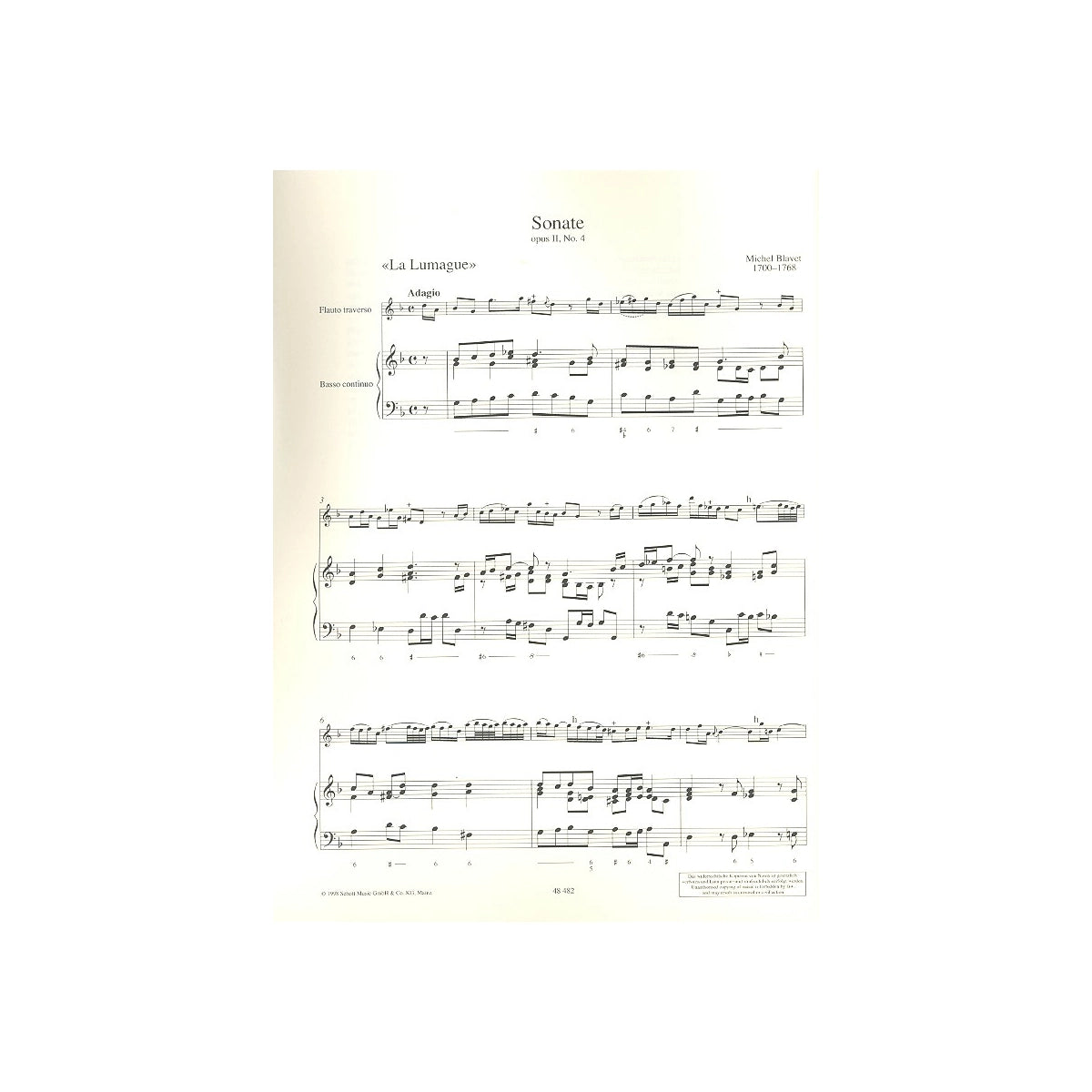 Blavet, 6 Sonaten op.2 Bd.2 (4-6)
