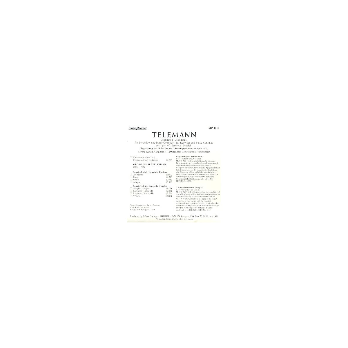 Telemann, Sonaten View 2