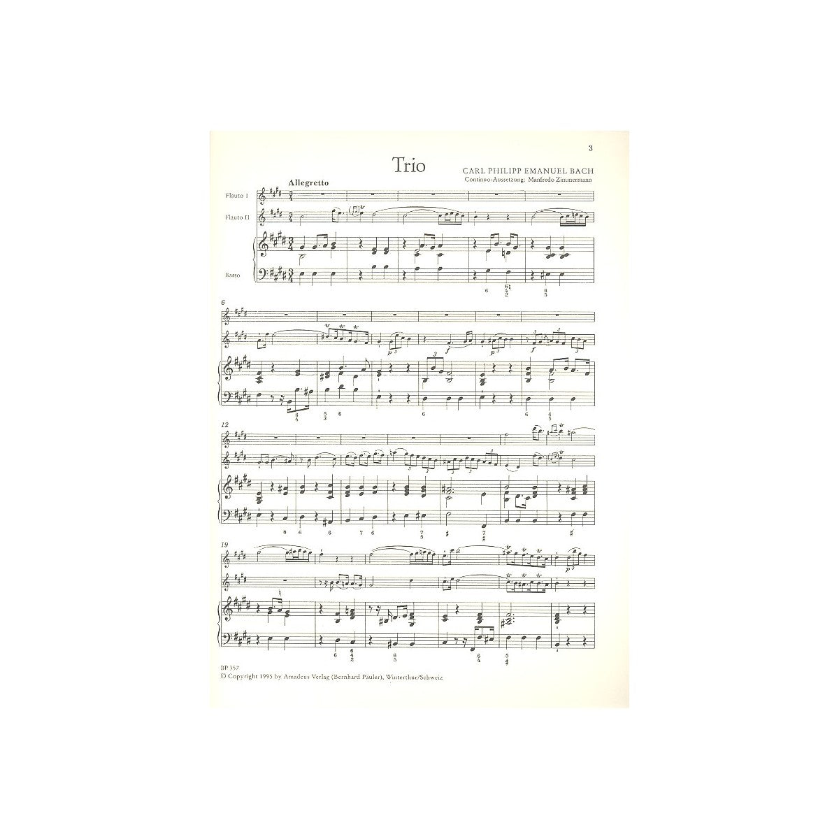 Bach C.Ph.E., Trio E-Dur View 1