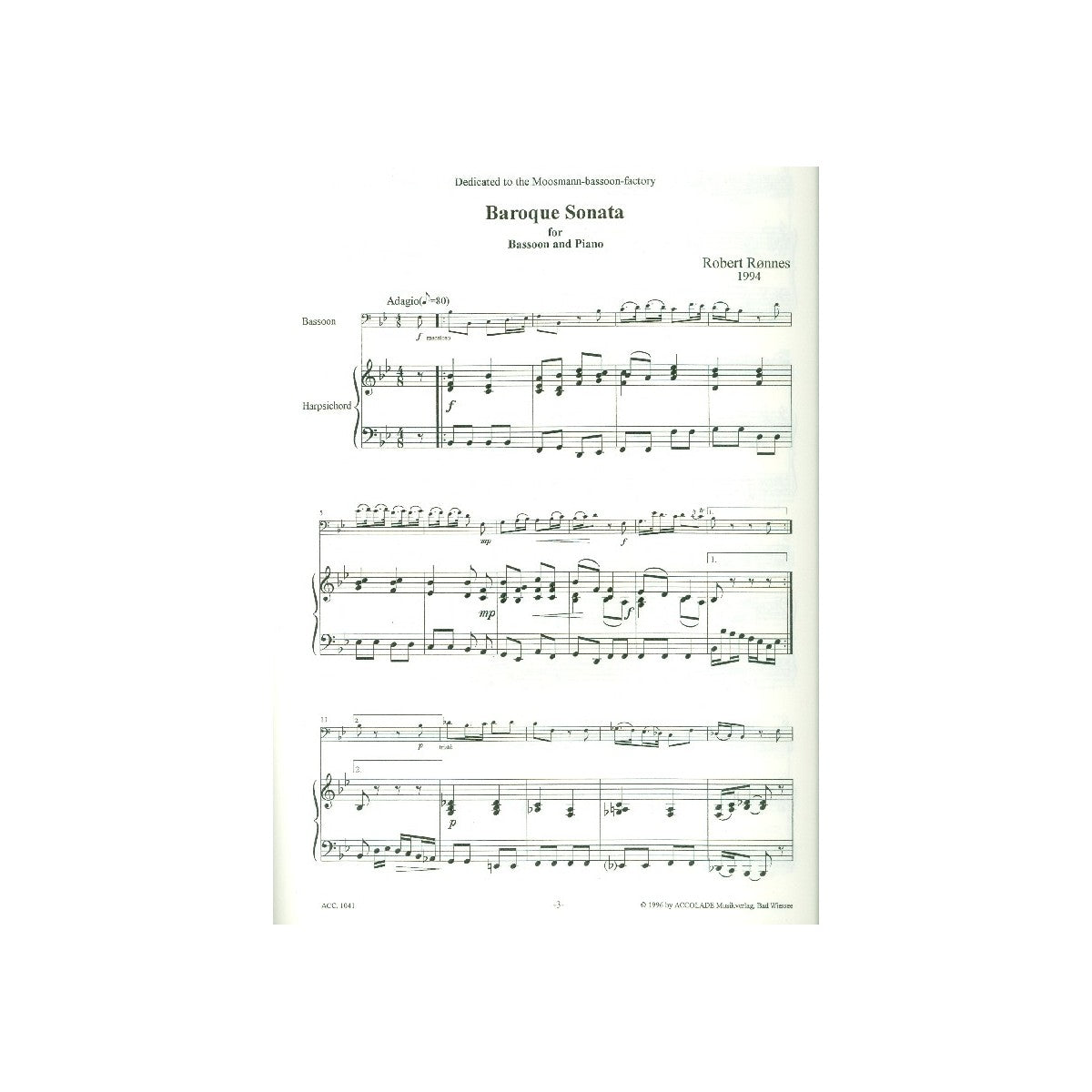 Ronnes, Baroque Sonata View 1
