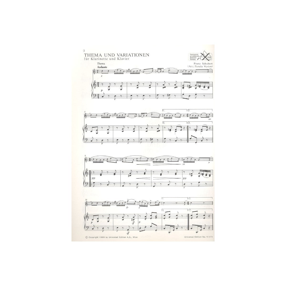 Schubert, Thema & Variationen View 1
