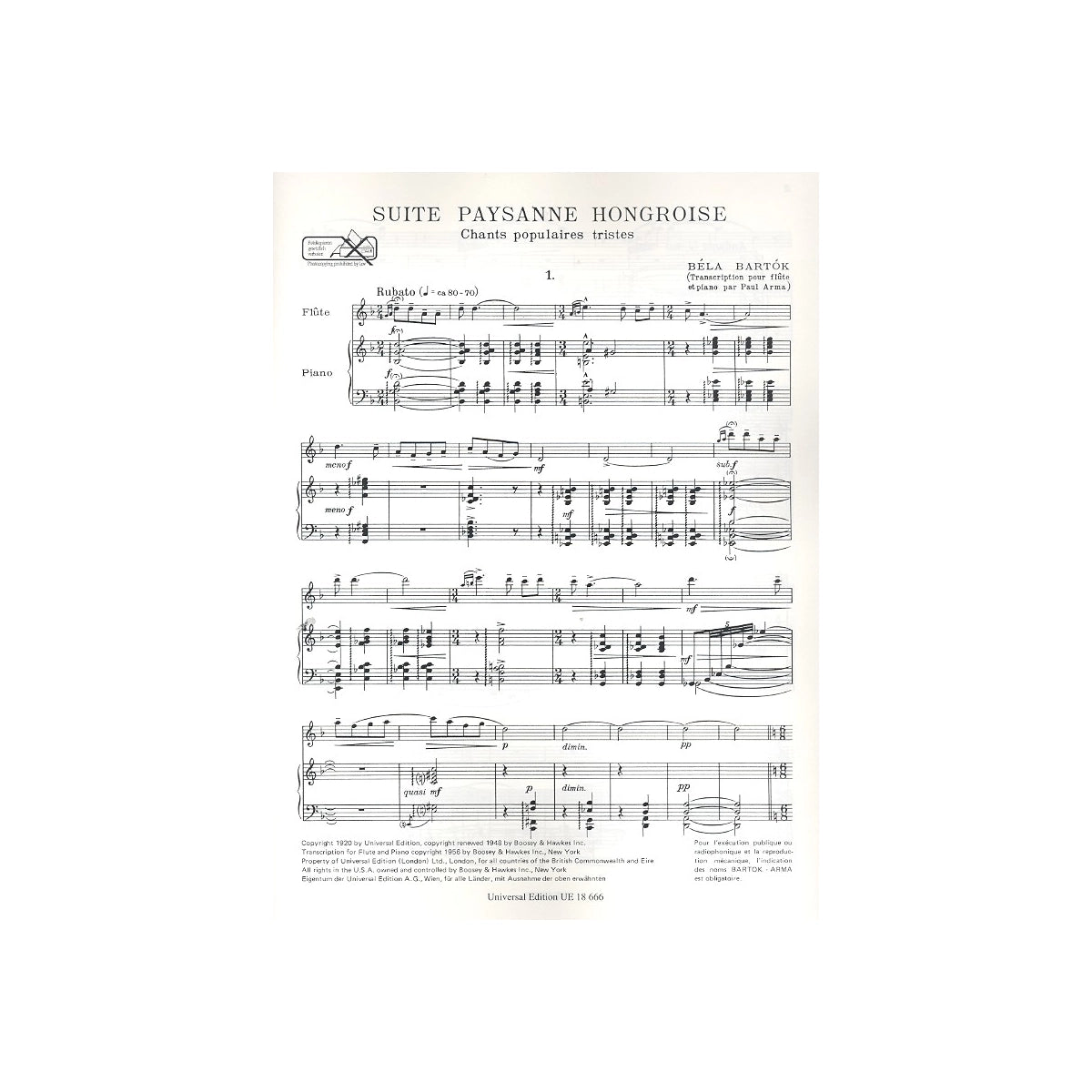 Bartok, Suite paysanne hongroise