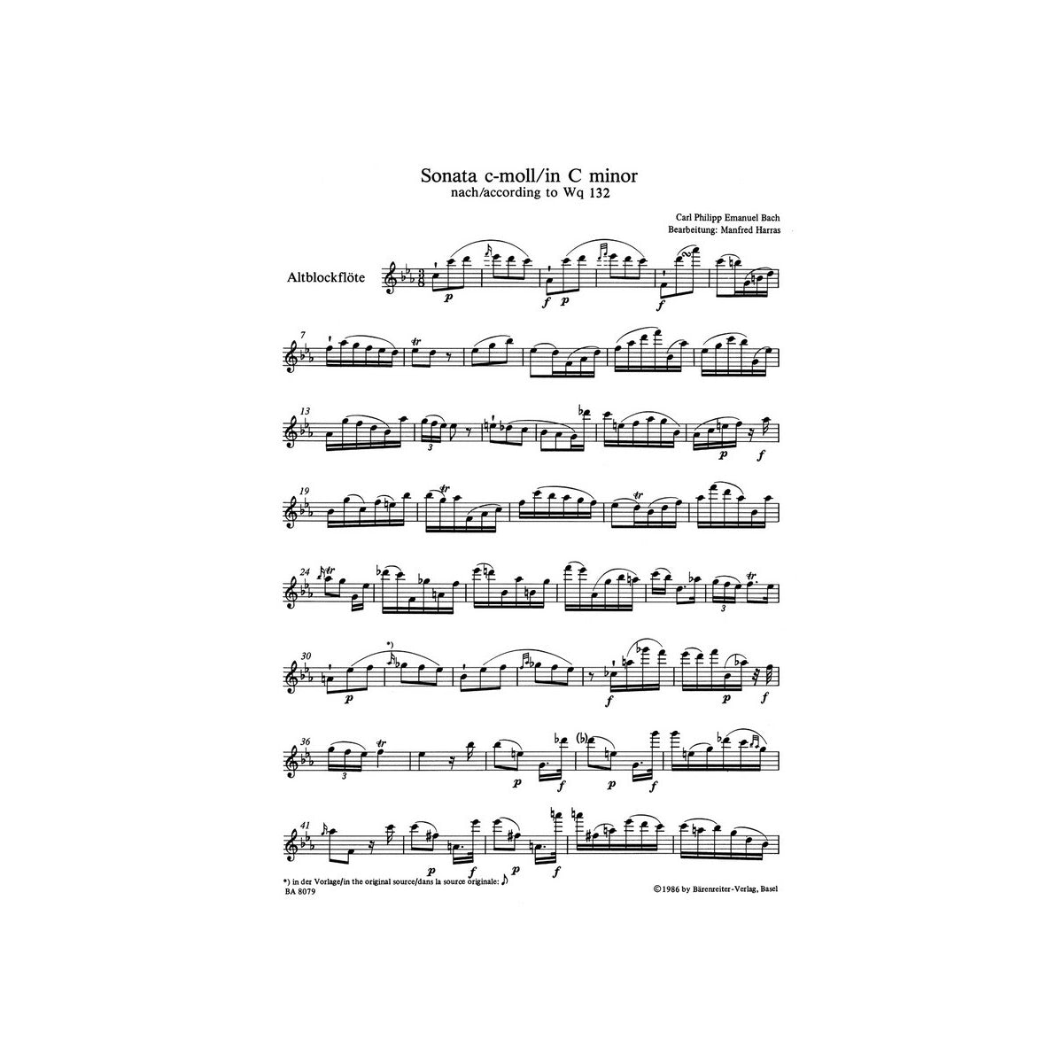 Bach C.Ph.E., Sonate c-Moll