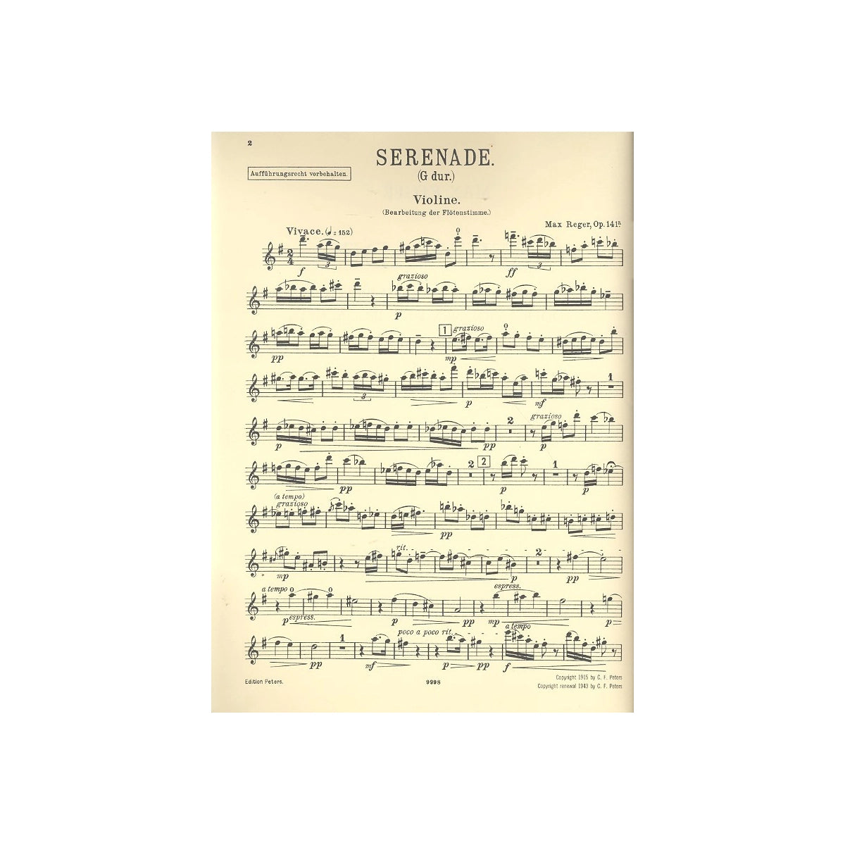Reger, Serenade G-Dur op.141a View 2