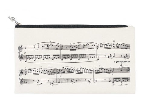 Stiftetui Notenzeilen schwarz/creme 22 x 12,5