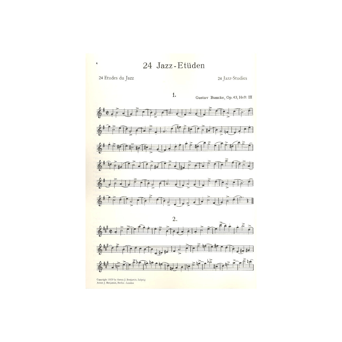Bumcke, Sax Etüden op.43, Heft 3
