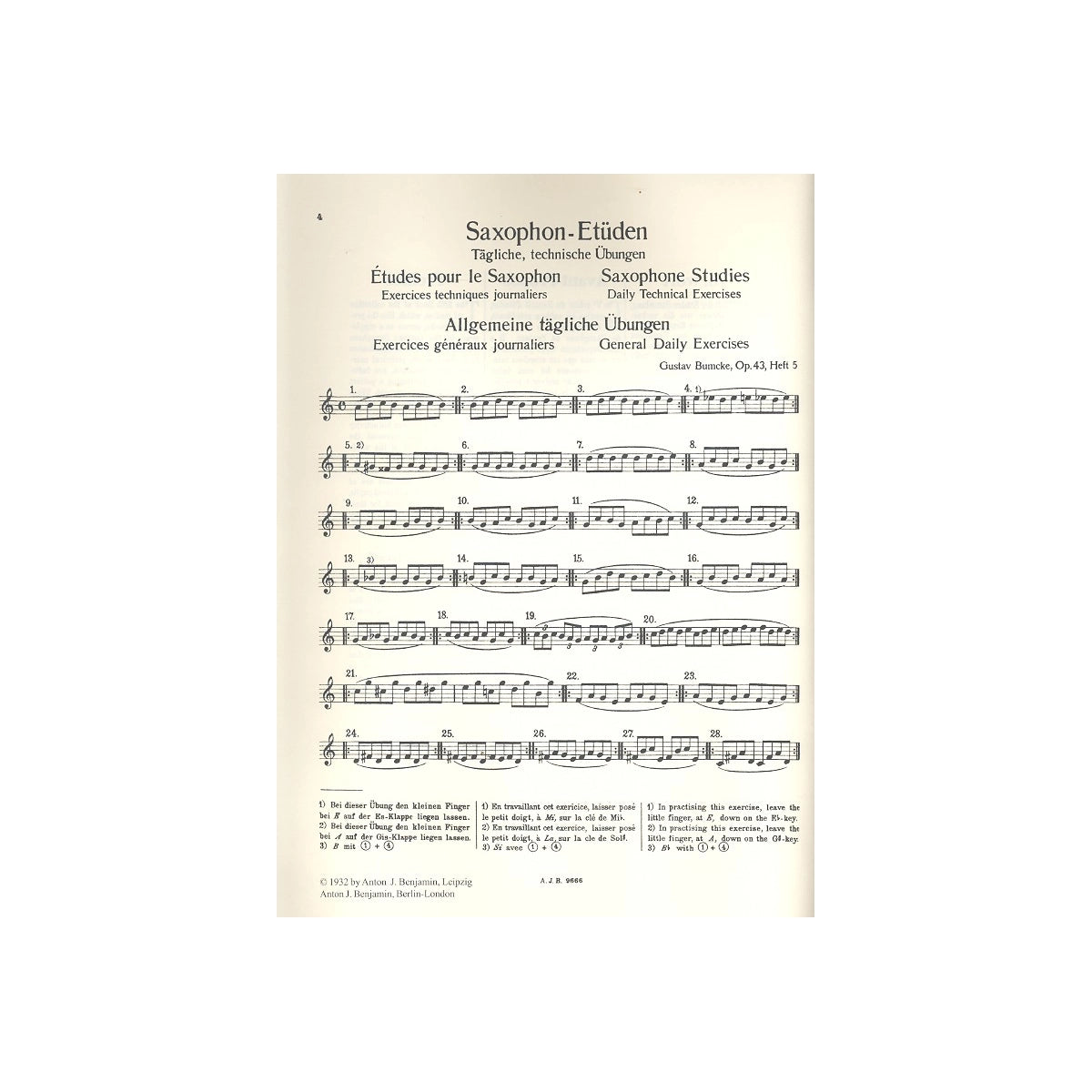 Bumcke, Sax Etüden op.43, Heft 5