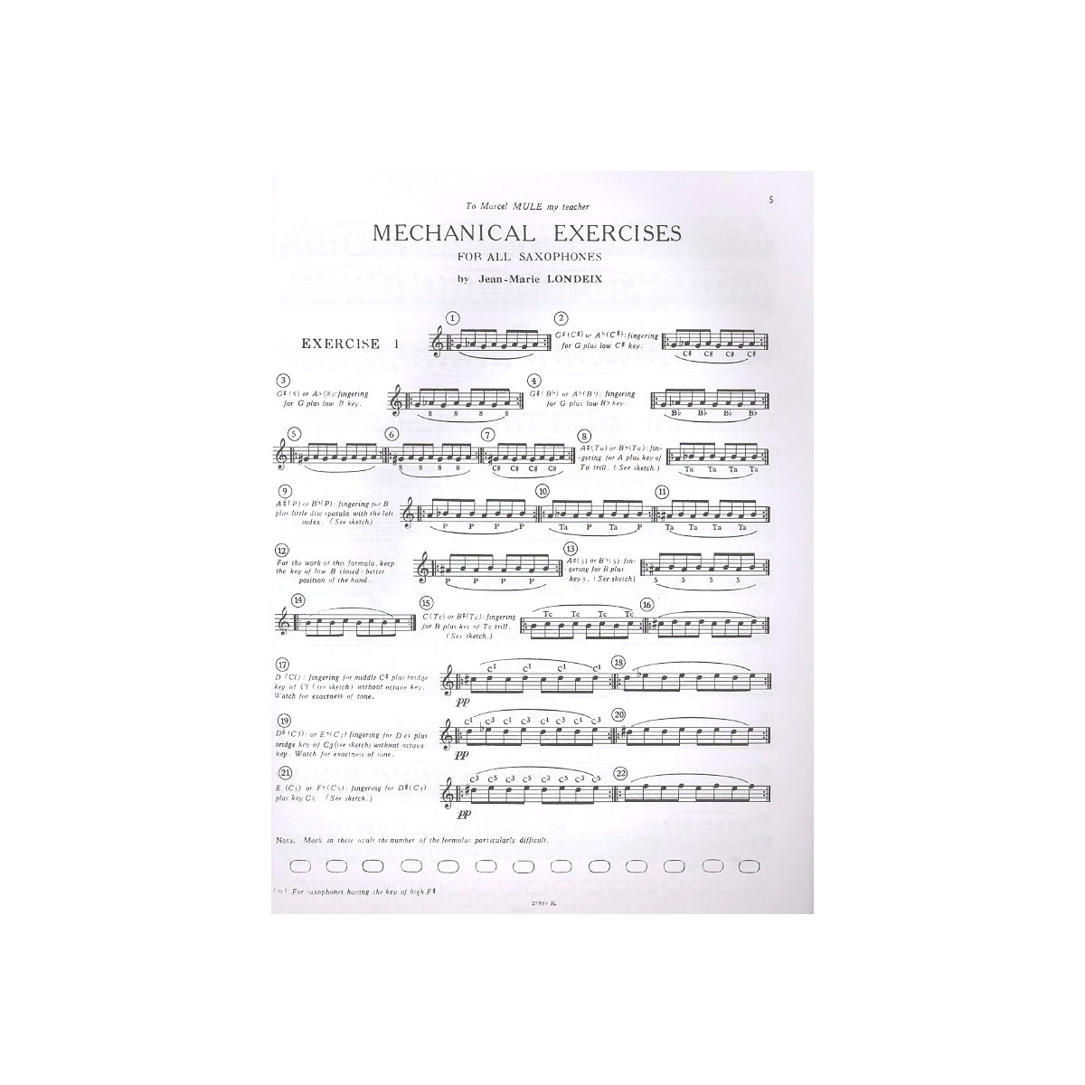 Londeix, Exercices mécaniques vol.1 View 2