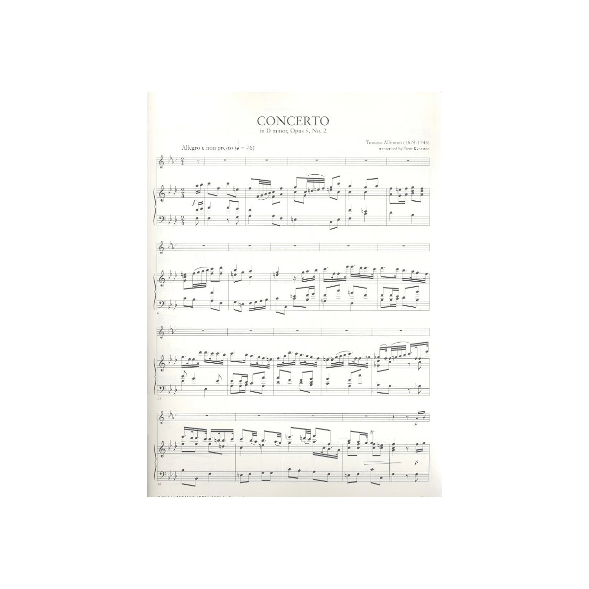 Albinoni, Konzert d-moll op.9