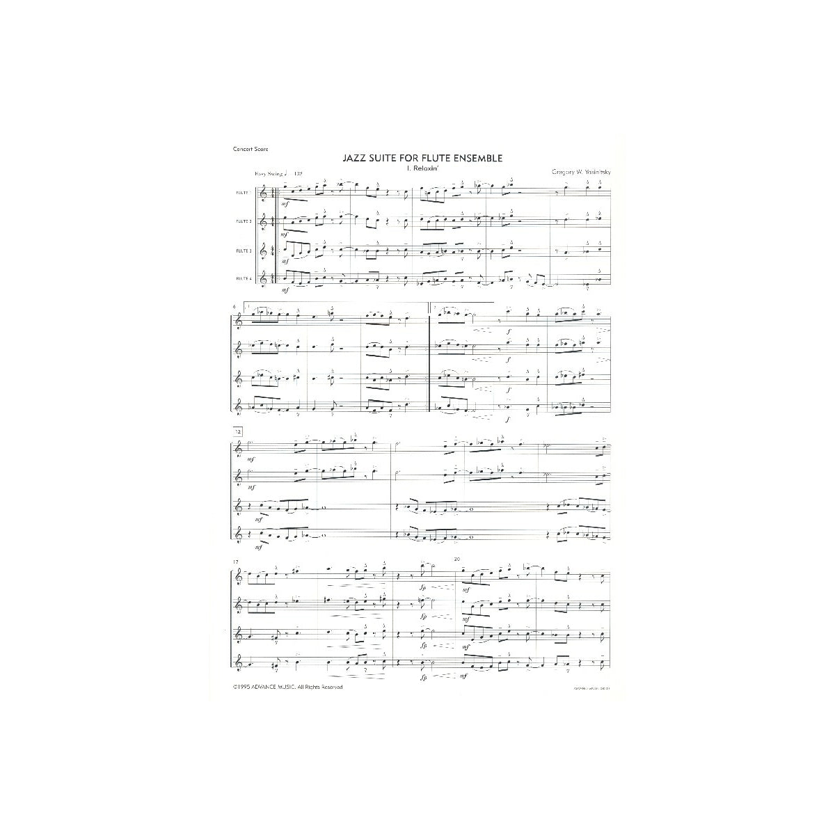 Yasinitsky, Jazz Suite for flute ensemble