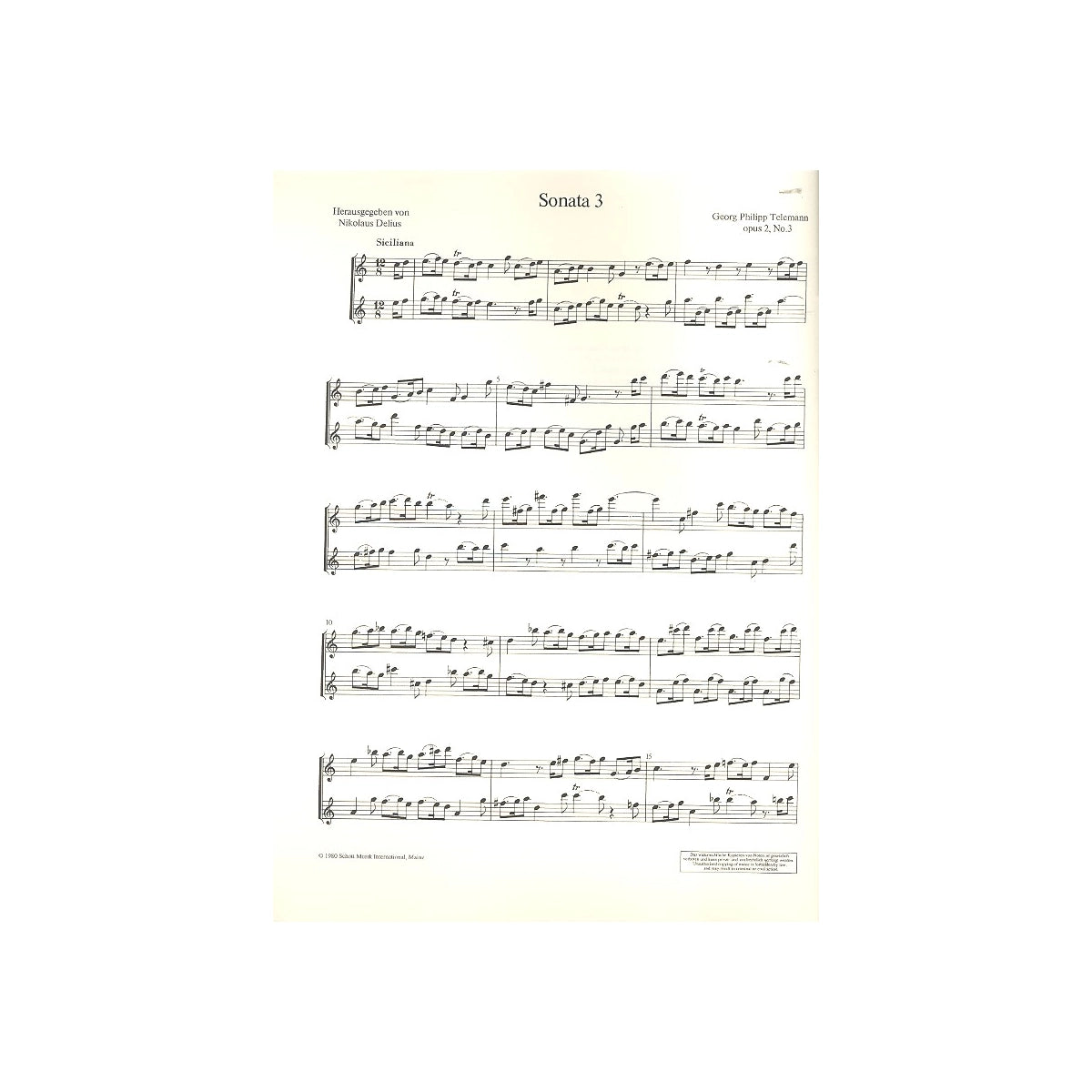 Telemann, 6 Sonaten op.2 Nr.3-4