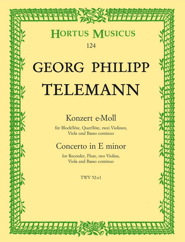Telemann, Georg Philipp Konzert e-Moll TWV52: