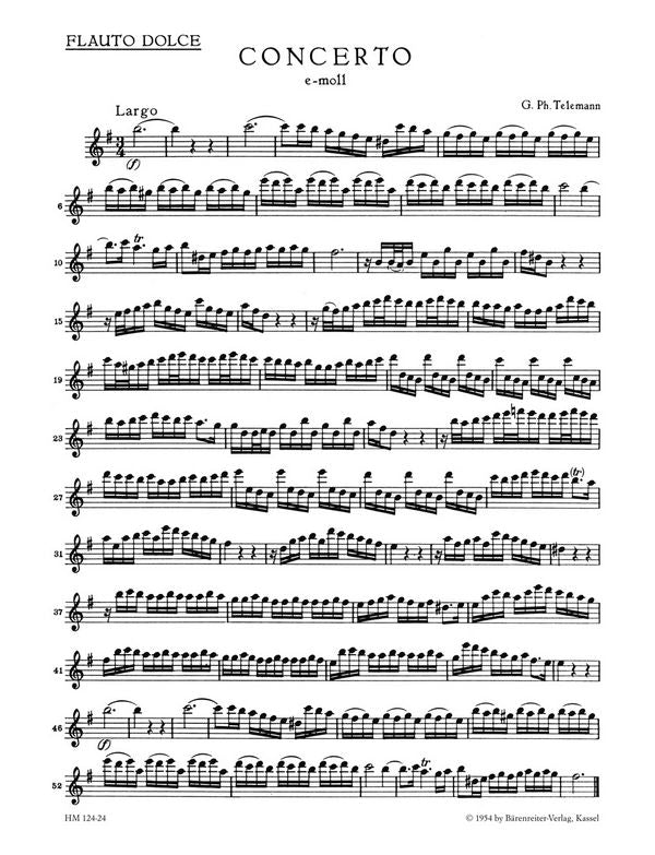 Telemann, Georg Philipp Konzert e-Moll : für-33187
