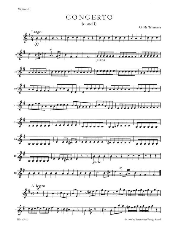 Telemann, Georg Philipp Konzert e-Moll : für-33184