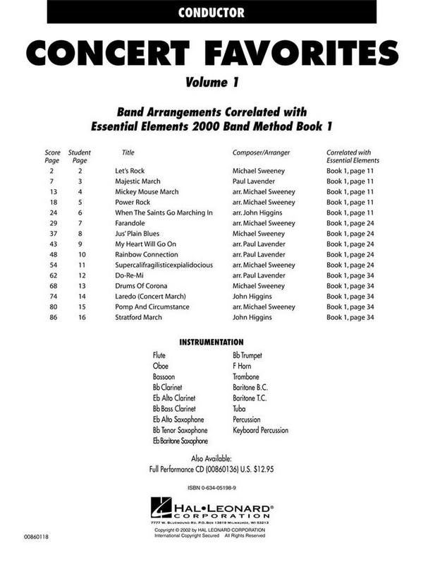 Concert Favorites vol.1 Partitur