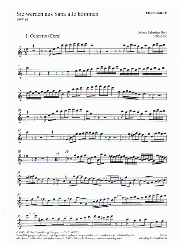 Bach, Sie werden aus Saba allle kommen