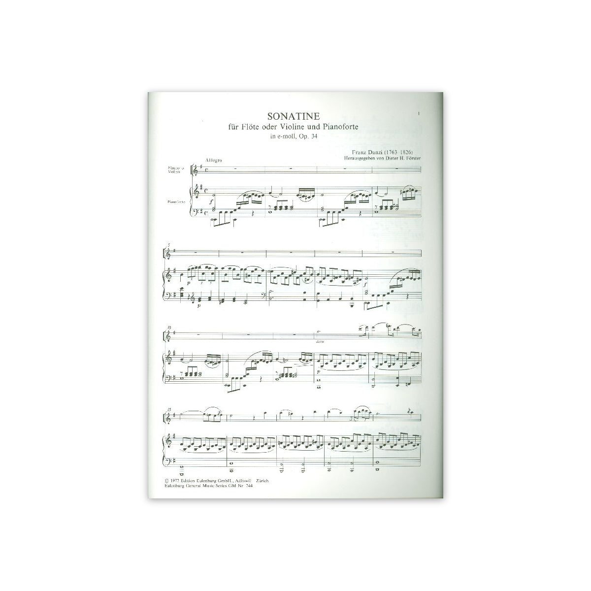 Danzi, Sonatine e-Moll op.34