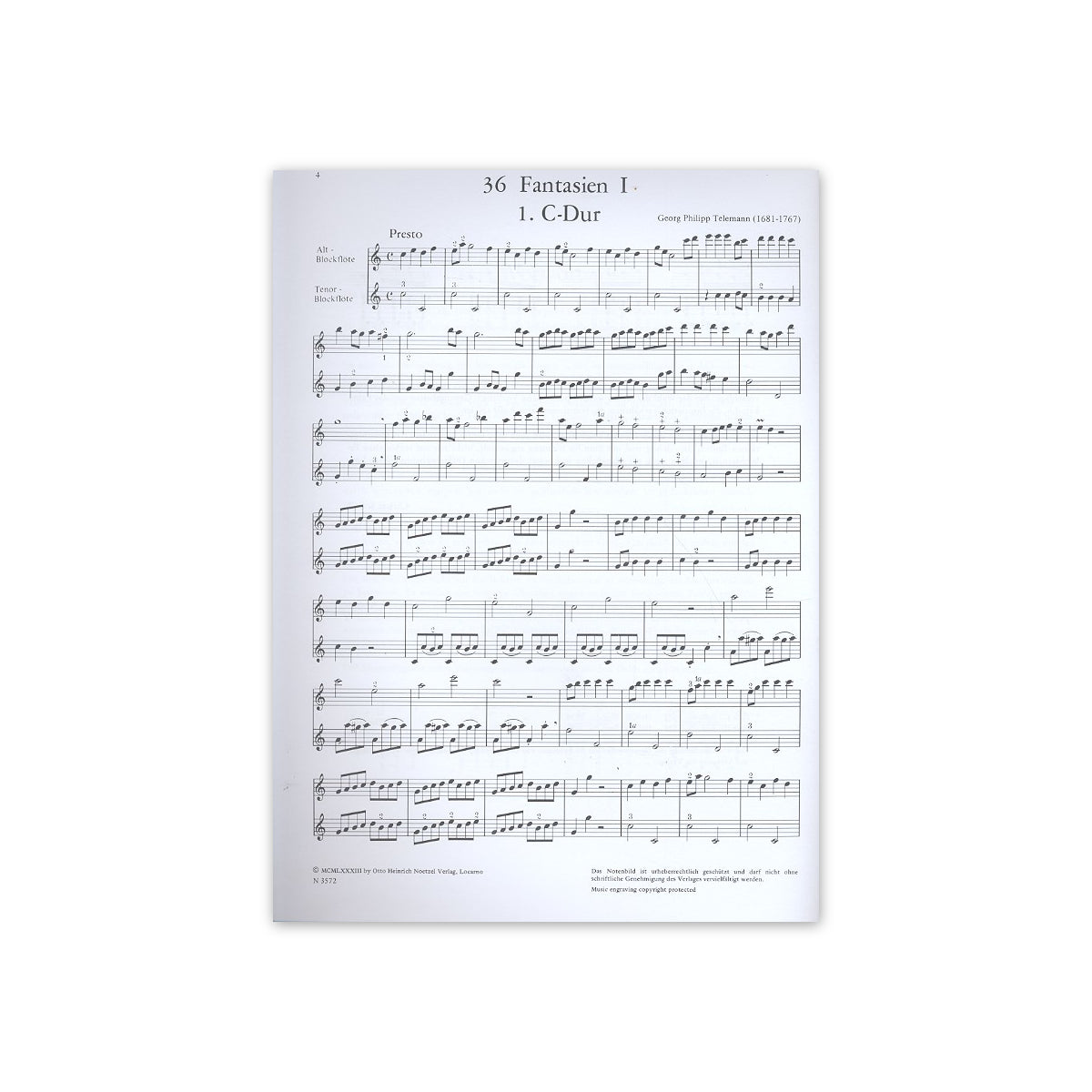 Telemann, 36 Fantasien Band 1