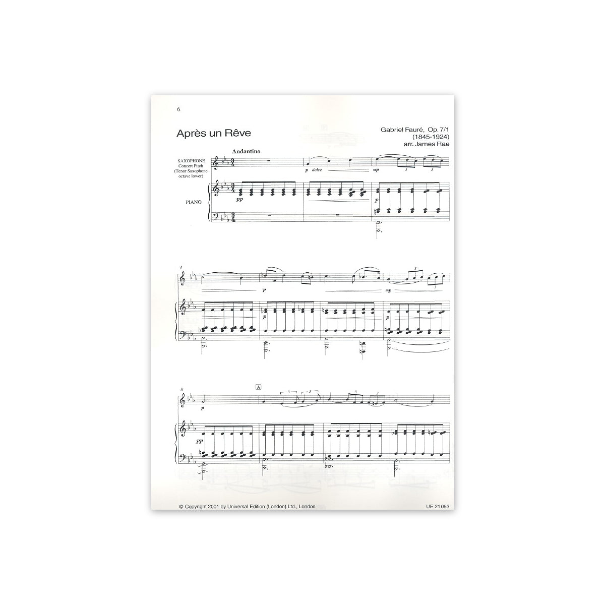 Fauré, Saxophone Album (Es/B)