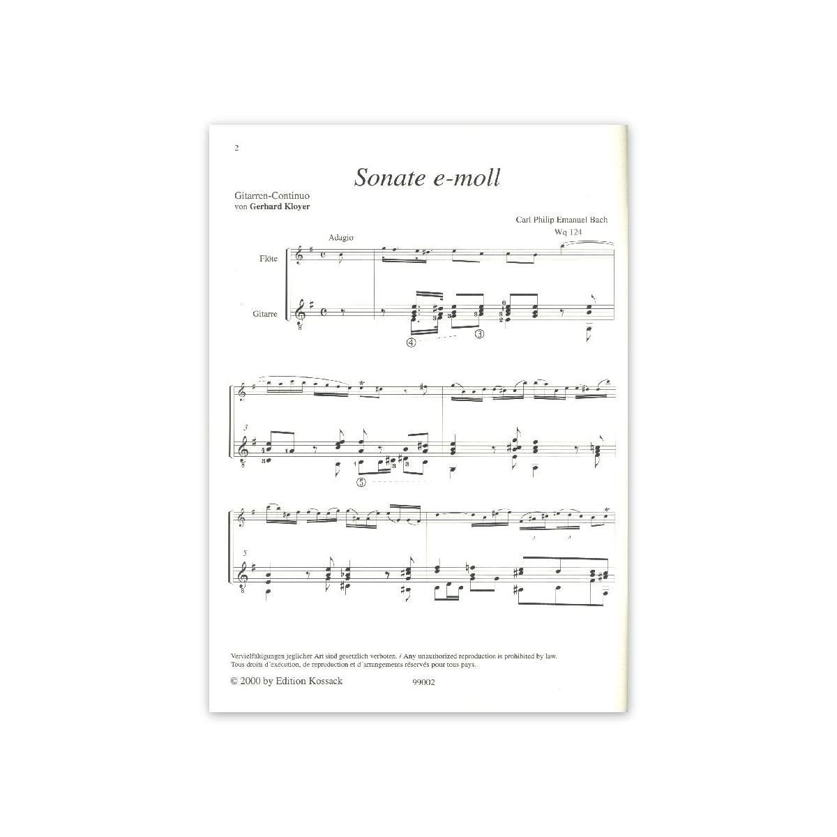 Bach C.Ph.E., Sonate e-Moll