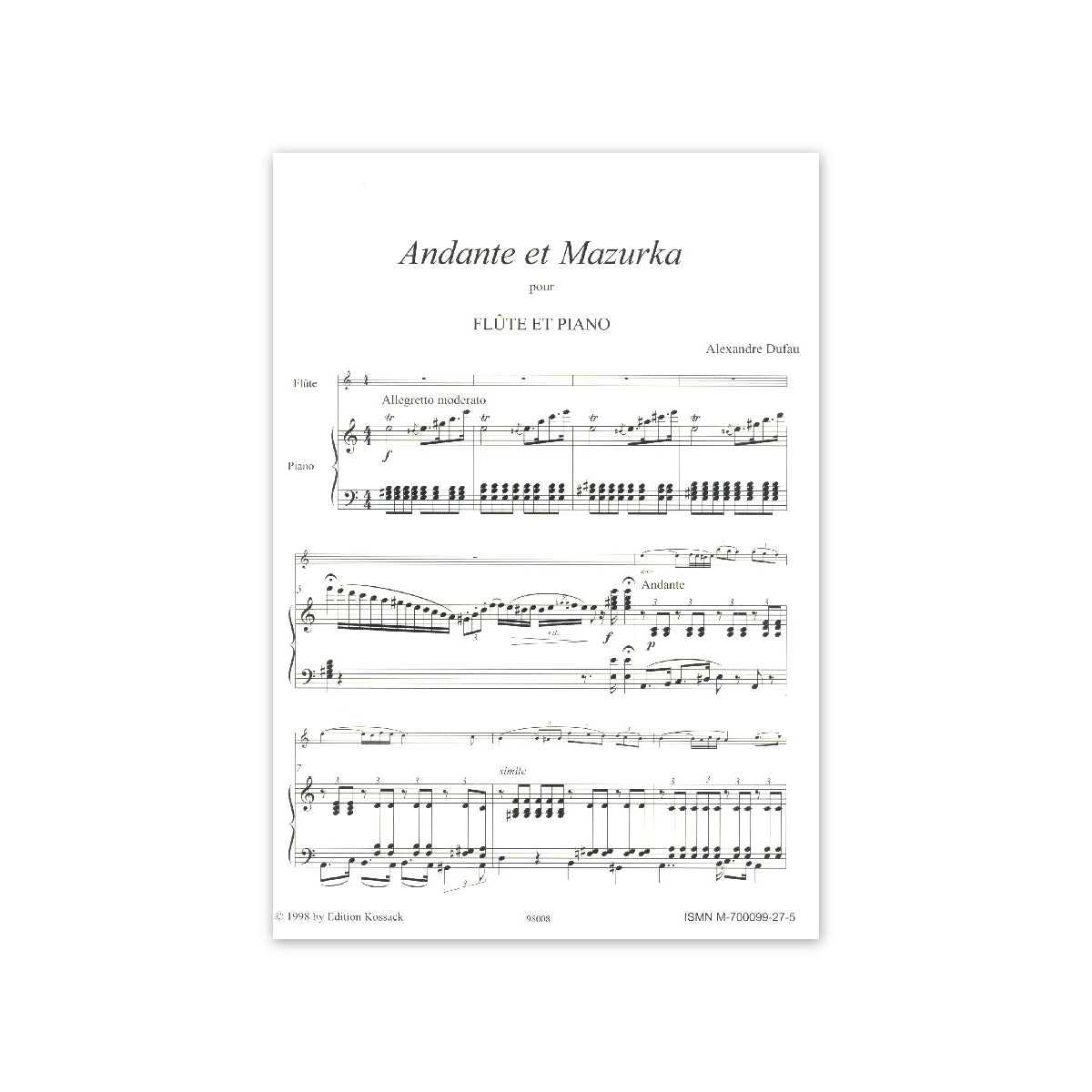 Dufau, Andante et mazurka