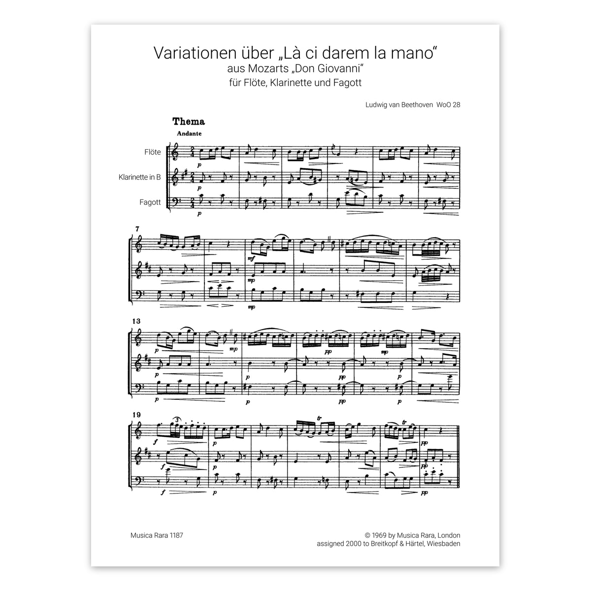 Beethoven, Variationen "Reich mir die Hand"