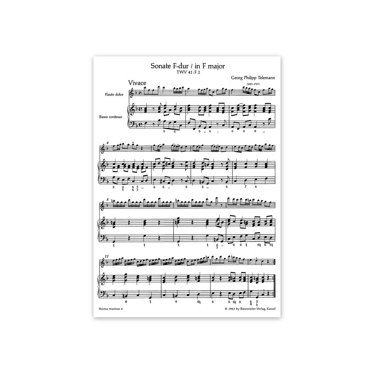 Telemann, 4 Sonaten TWV41: F2, B3, f1, C2-11497