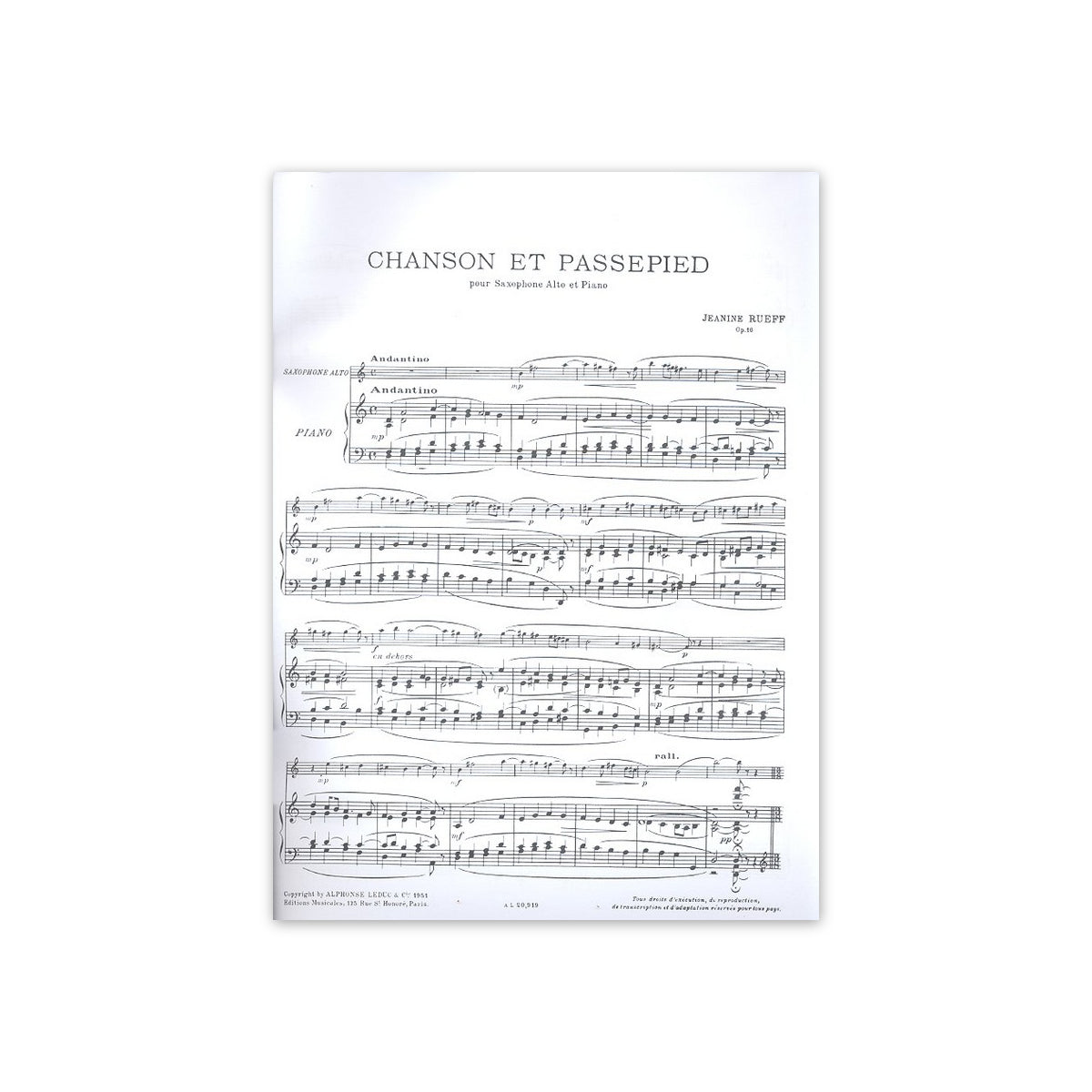 Rueff, Chanson et Passepied