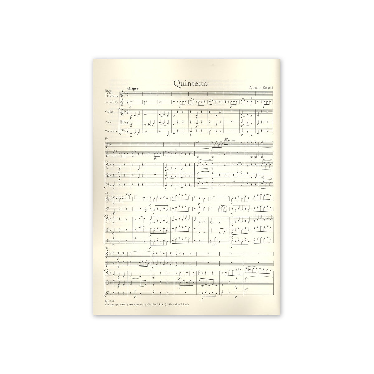 Rosetti, Quintett Es-Dur