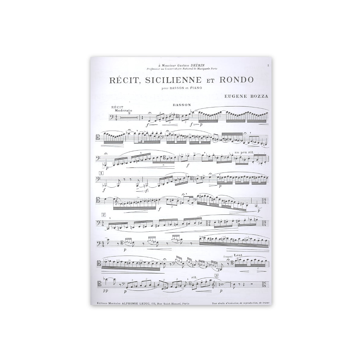 Bozza, Récit, Sicilienne et Rondo