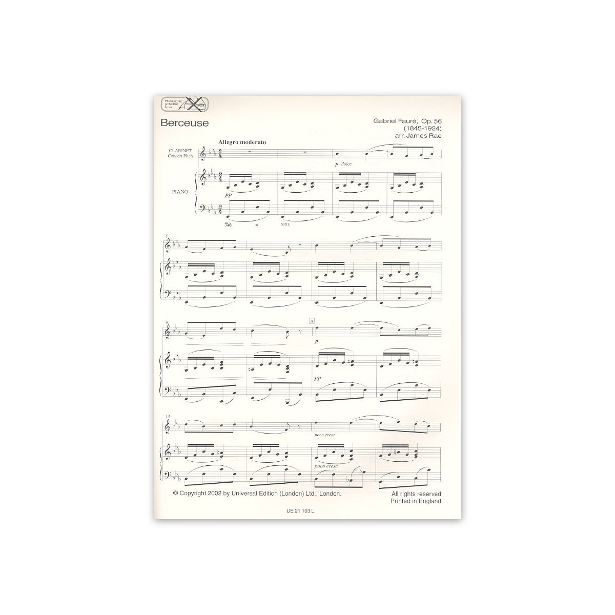 Fauré, Klarinettenalbum