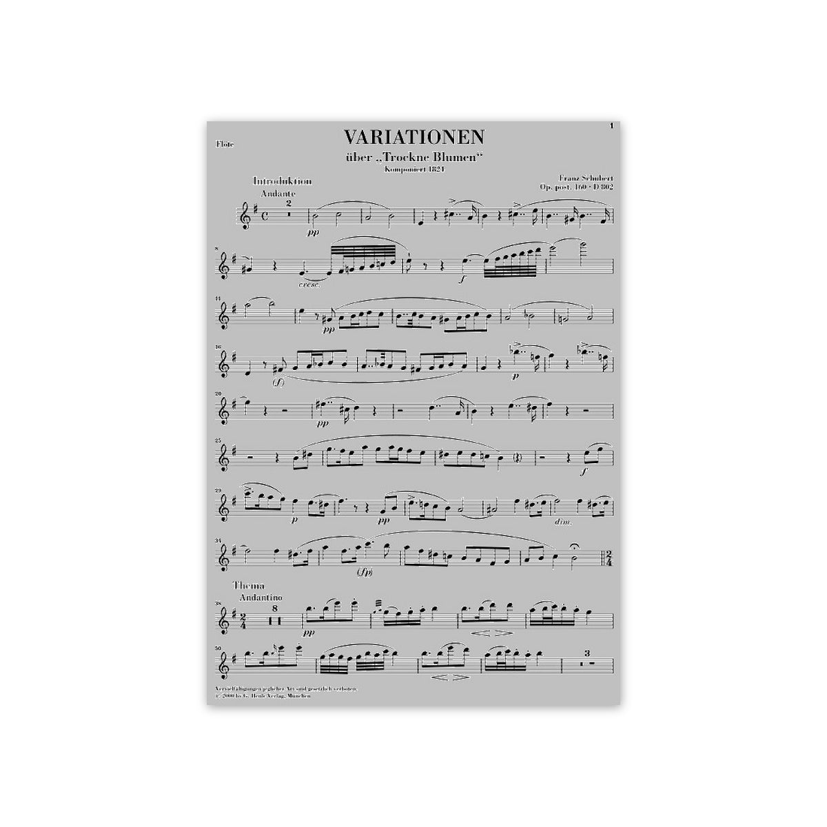 Schubert, Variationen über "Trockne Blumen"