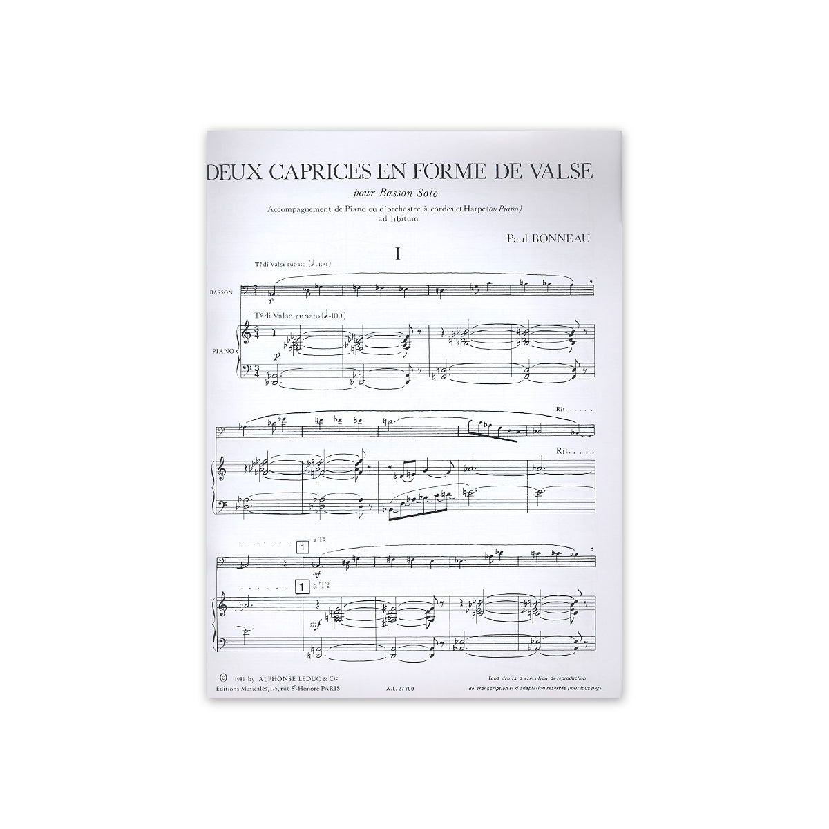 Bonneau, Deux caprices en forme de valse