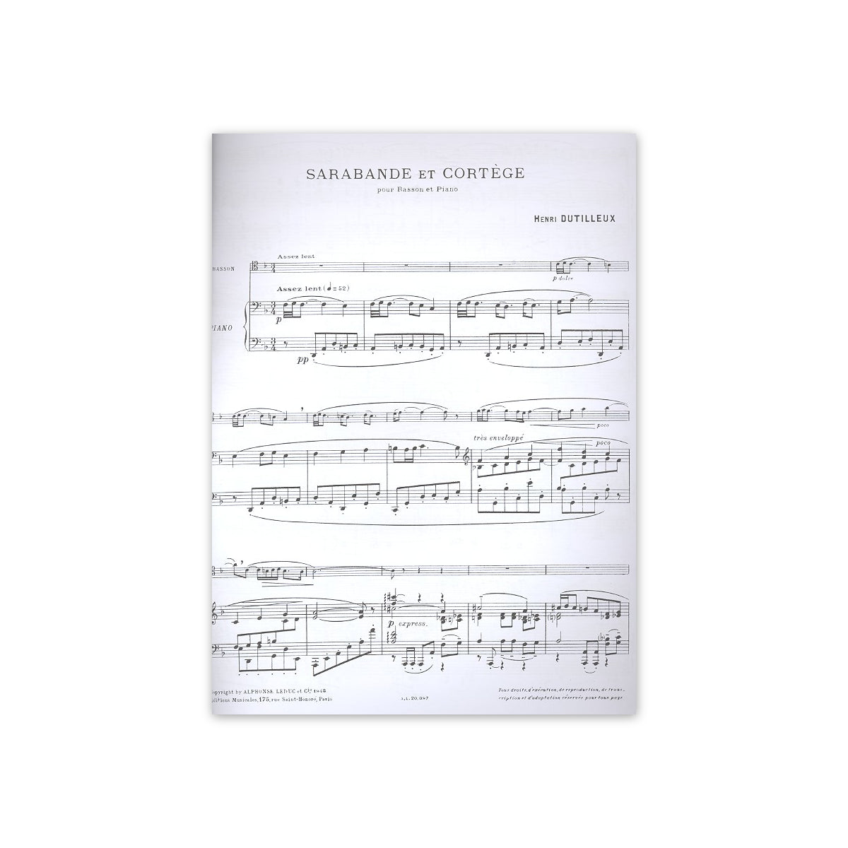 Dutilleux, Sarabande et Cortege