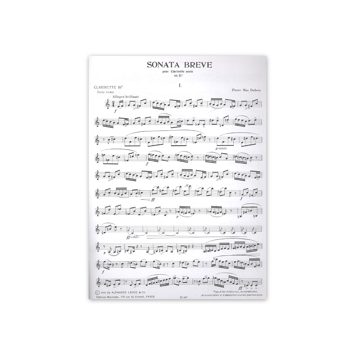 Dubois, Sonata brève