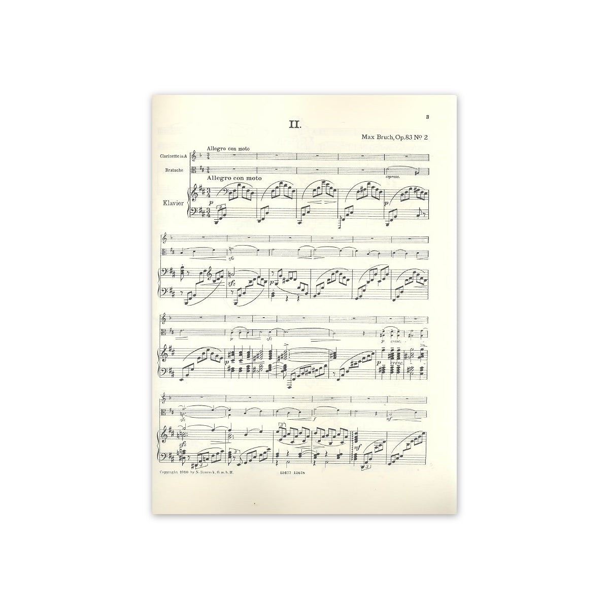 Bruch, 8 Stücke Nr.2 h-Moll op.83