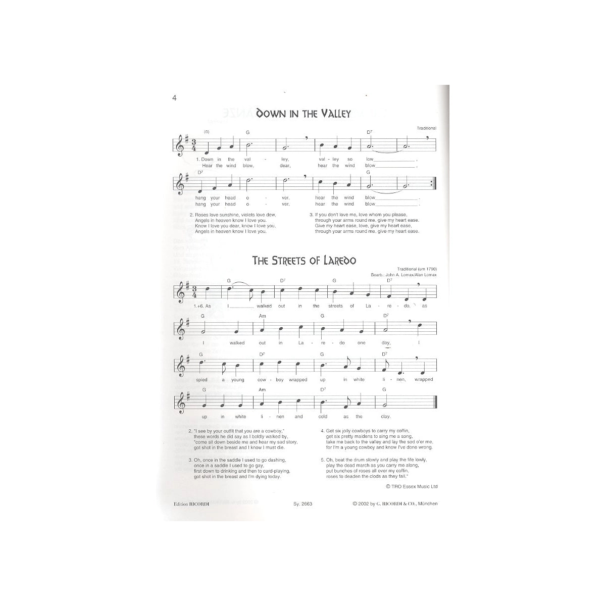 Voss, Songs from America